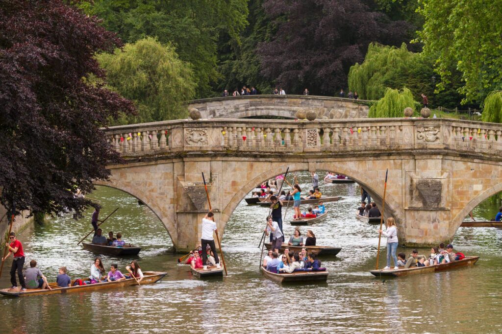 River Cam Clare Bridge background, Cambridge, England